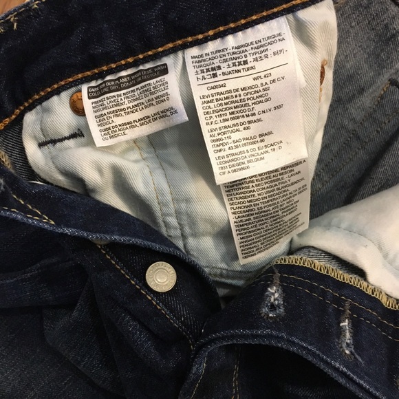 501® ORIGINAL FIT MEN'S JEANS W32 L 32 Dark Wash - Picture 8 of 10